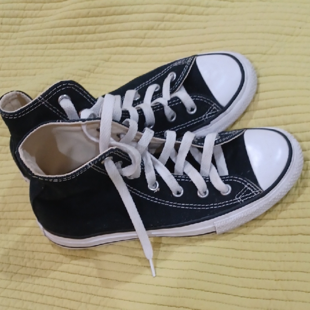 Converse Black High-Tops with White Details